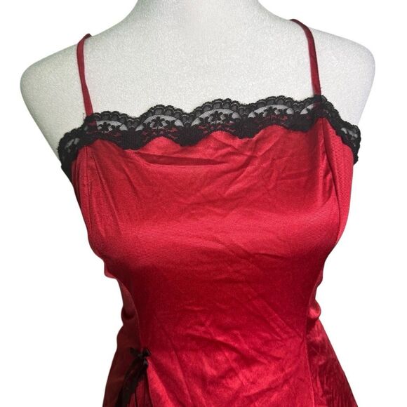 Vintage Petra Fashions Women’s‎ Pajama Set Two Piece Red and Black Lace Womens L - Picture 5 of 11